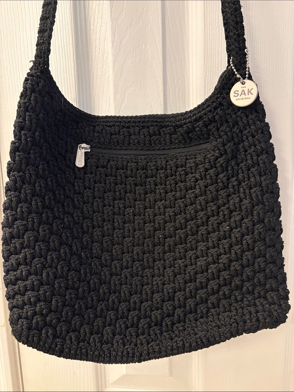 The Sak Black Crochet Shoulder Bag, Boho Vintage